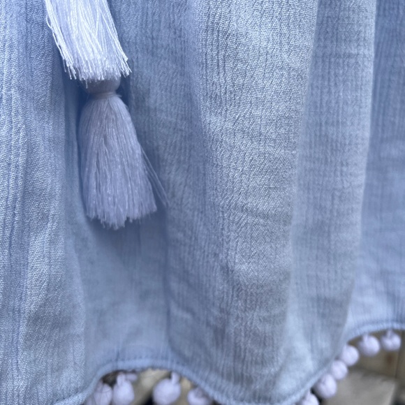 BOHEMIAN BLUE SUN DRESS SIZE LARGE BEACH SUMMER VERY LITE - Picture 4 of 8